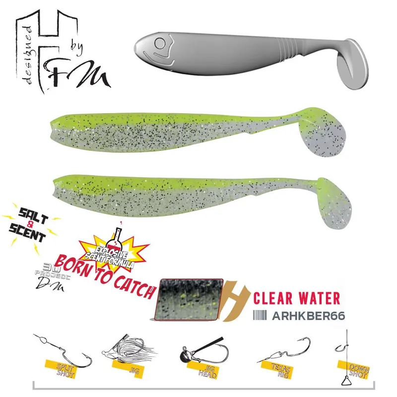 Herakles Benjo R 3.6" 9cm Clear Water gumihal Snelle Levering