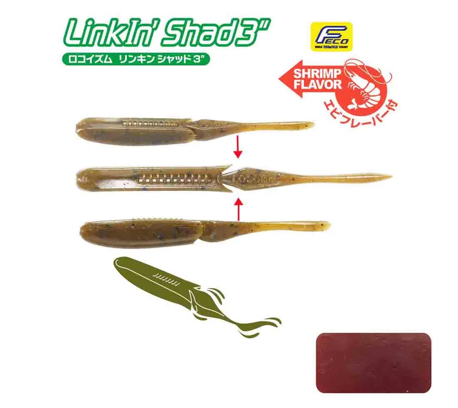 Gecertificeerd Tiemco Linkin Shad 3" 7.6cm Color 004 gumihal