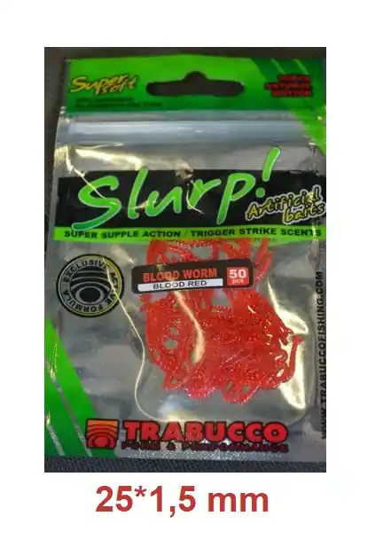 Tijdelijk Beschikbaar Trabucco Slurp Bait Bloodworm Blood Red 50 db műszunyoglárva