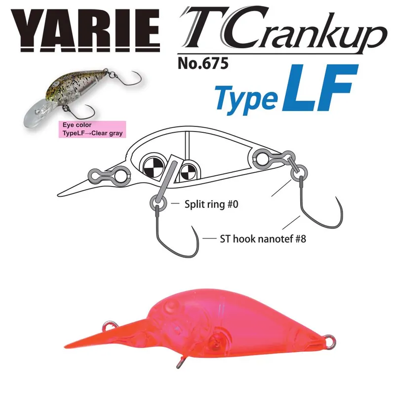 Yarie Jespa Yarie T-Crankup 675 Type Lf 3.5mm 2.6g C18 Clear Pink Exclusieve Aanbieding