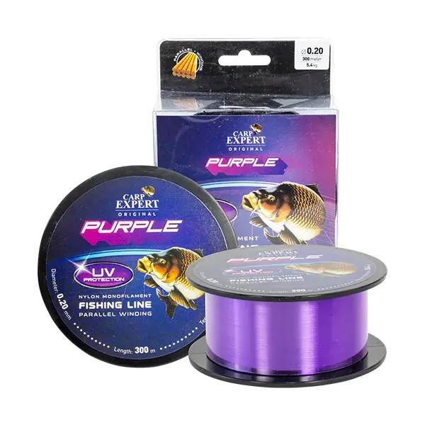 CARP EXPERT UV PURPLE monofil zsinór 0,25 300M 8,9 PURPLE Uitverkoop