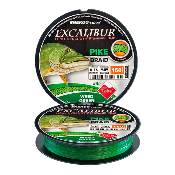 Nieuw EXCALIBUR PIKE 8YARN BRAID 150M 0,18MM GREEN fonott zsinór