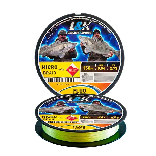 Rechtstreeks Van De Fabrikant L&K MICRO BRAID fonott zsinór 150M 0,18MM YELLOW