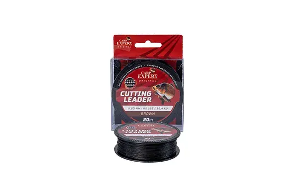 CARP EXPERT CUTTING LEADER 0,6 20M 80LBS/36,4KG SAND fonott előke zsinór Uitverkoop