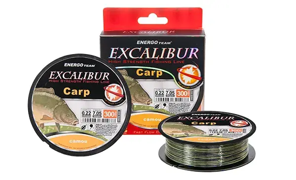 EXCALIBUR CARP CAMOU monofil zsinór 300M 0,16MM Premium