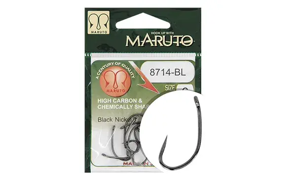 MARUTO HOROG 8714BL CARP HOOKS HC T.D.E.5° BARBLESS BLACK NICKEL 10 Snelle Levering