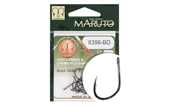 MARUTO HOROG 8356-BD CARP HOOKS BARBED FORGED STRAIGHT EYE HC BLACK NICKEL 8 Gecertificeerd