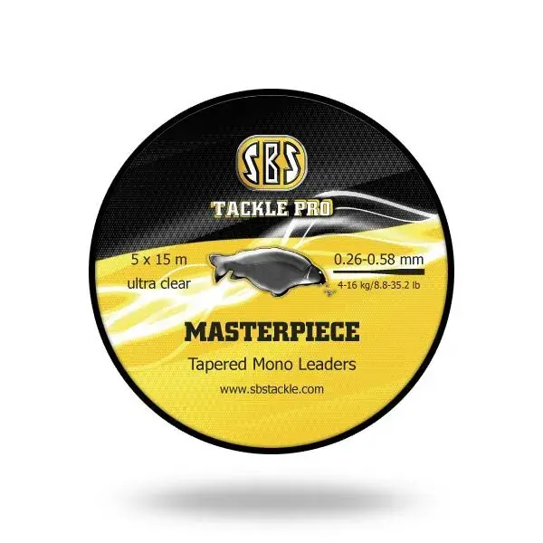 Weekendaanbieding SBS Masterpiece Tapered Mono Leader waterclear monofil zsinór 5*15 m