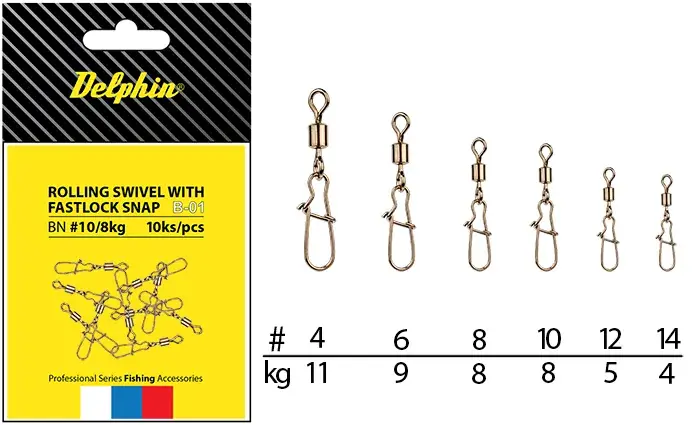 Seizoensaanbieding Rolling Swivel with Fastlock Snap-BN/10