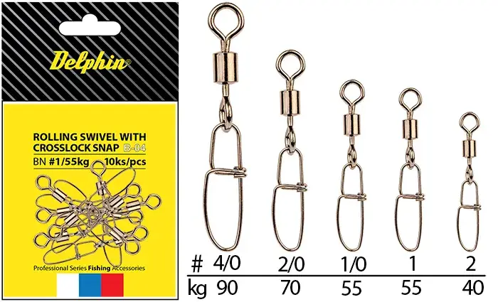 Rolling swivel with Crosslock snap-BN/2/0 Must-Have