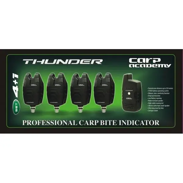 Snelle Levering Carp Academy Thunder 4+1 Elektromos kapásjelző szett