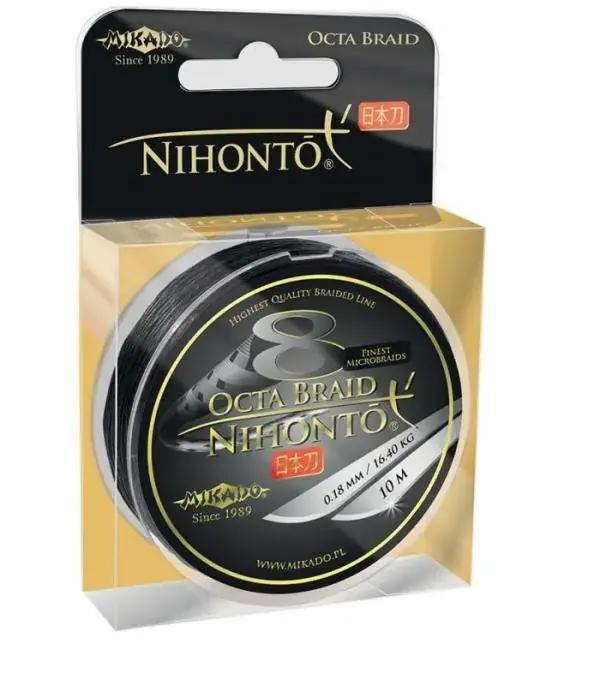 Mikado Nihonto Octa Braid Fekete 0,45mm 150m fonott zsinór Beperkte Voorraad