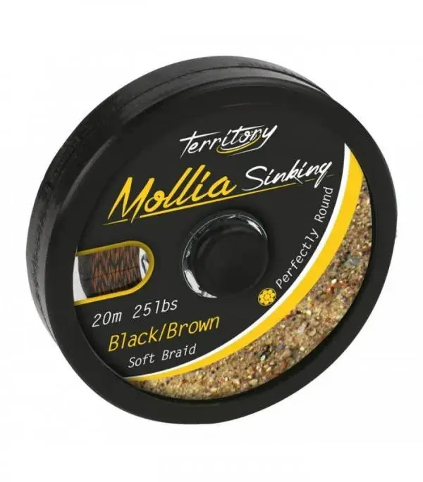 Mikado Mollia Hooklink Black/Brown bojlis Fonott előke 20m 25lbs Premium