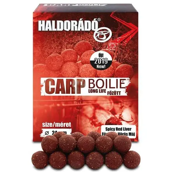 Haldorádó Carp Boilie főzött - Fűszeres Vörös Máj Etető Bojli Populair