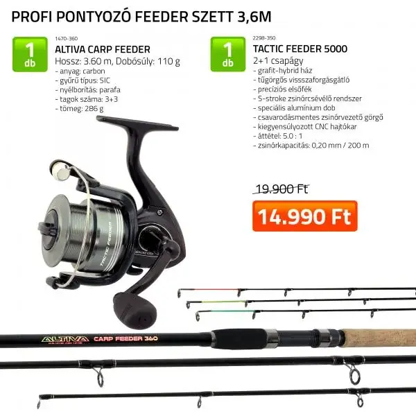 NEVIS Profi Pontyozó 3,60m feeder szett Tijdelijk Beschikbaar