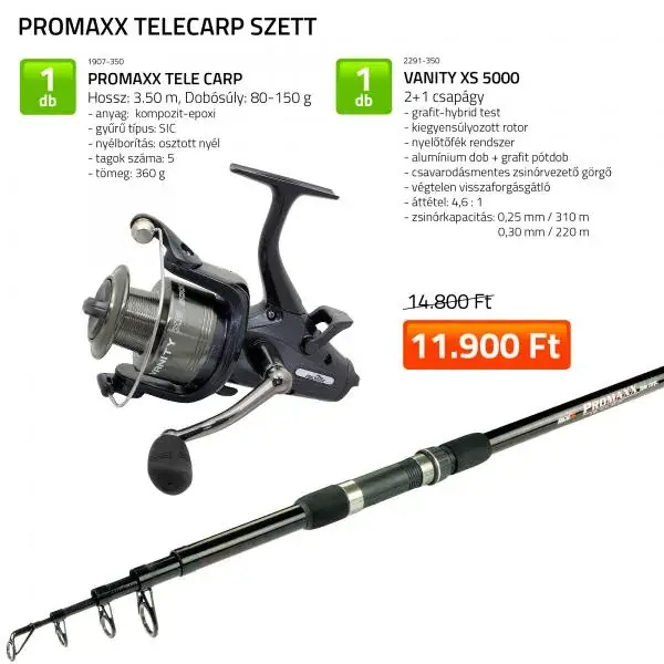 NEVIS Promaxx Telecarp 350 cm bojlis szett Beperkt Aanbod
