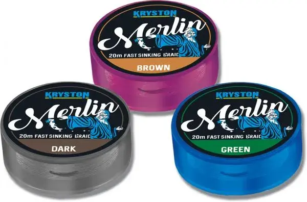 Kryston Merlin Fast Sinking Supple Braid 35Lbs 20m Green fonott előkezsinór Nieuw