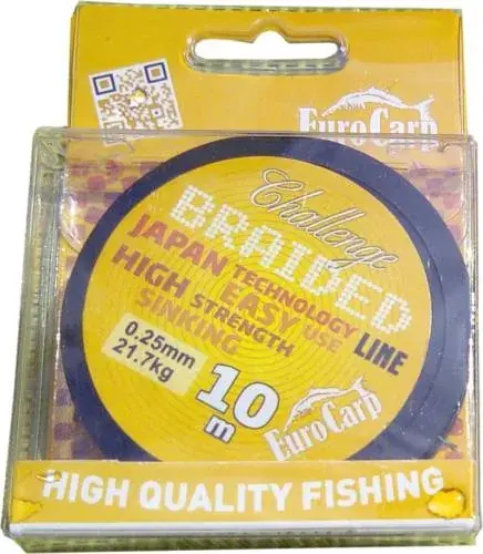 EUROCARP CHALLENGE BRAIDED 10 m 0,25 mm 21,7 kg; fonott előkezsinór Veilige Betaling