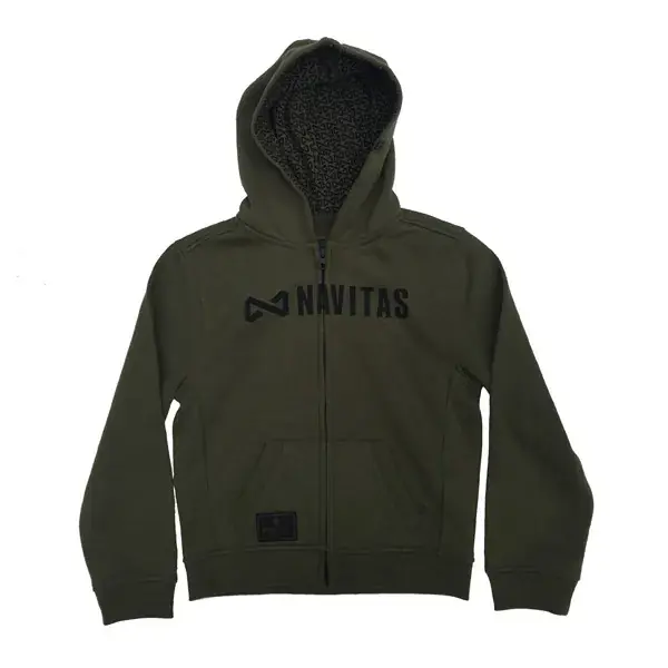 Beperkte Voorraad NAVITAS CORE KIDS ZIP HOODY GREEN - 5-6 éveseknek cipzáros zöld kapucnis pulóver