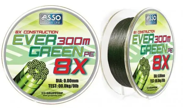 Fabrieksprijs ASP8X112 ASSO PE8X EVERGREEN 130M 9,60KG fonott zsinór