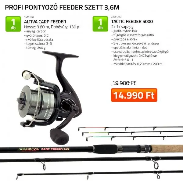 NEVIS Profi Pontyozó 3,60m feeder szett Dagaanbieding