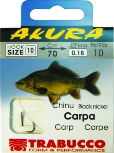 AKURA CARP LIBR. 04X0,25, előkötött horog Populair