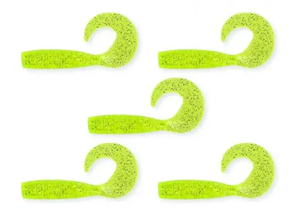 Twister 7,5cm 5db/cs fluo zöld-csillám Voordeelprijs