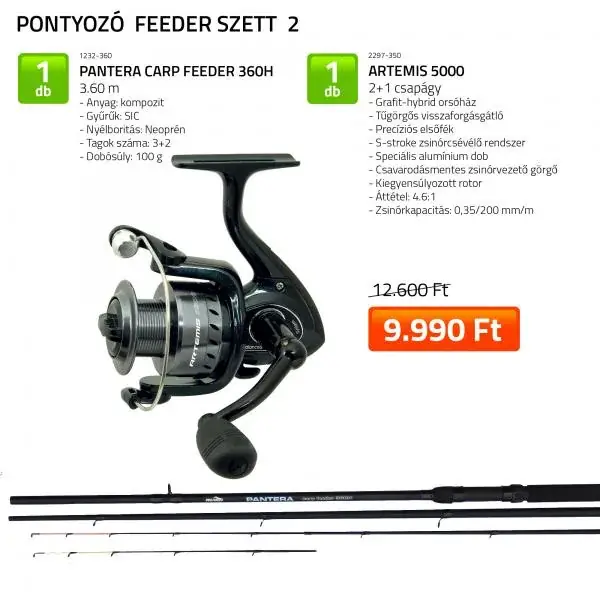 Hoge Kwaliteit NEVIS Pontyozó 360 cm Feeder szett