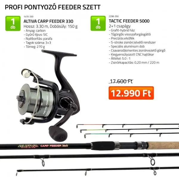 NEVIS Profi pontyozó 330 cm feeder szett Koop Online