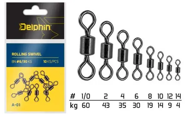 Rolling Swivel A-01/10db-BN/10 Direct Beschikbaar