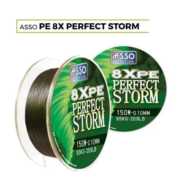 ASPP15 ASSO PE8X PERFECT STORM 150M 0,15MM 12,40KG fonott zsinór Direct Verzonden