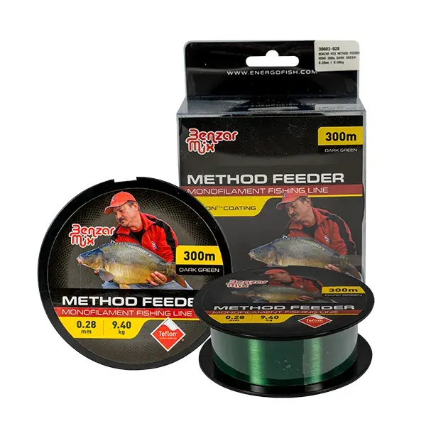 BENZAR METHOD FEEDER MONO DARK GREEN 600M 0.18MM monofil zsinór Actieprijs