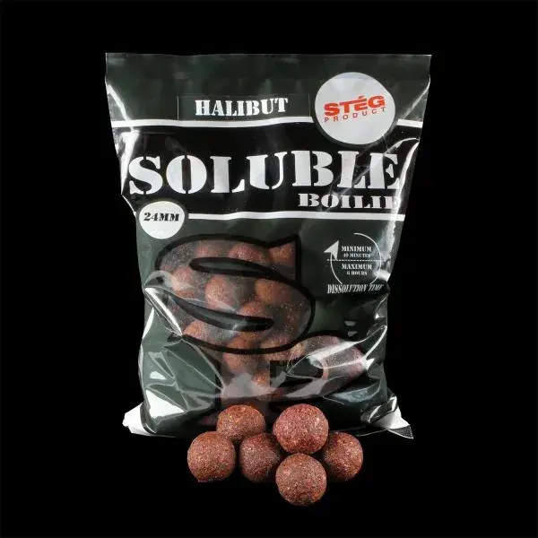 Stég Product Soluble Boilie 24mm HALIBUT 1kg Etető Bojli Hoge Kwaliteit