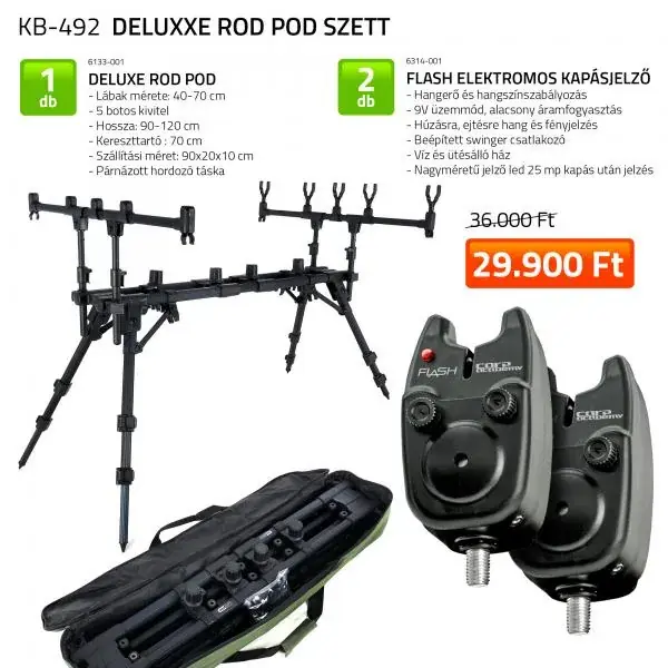 Speciale Aanbieding CARP ACADEMY Deluxe (5 botos) rod pod szett