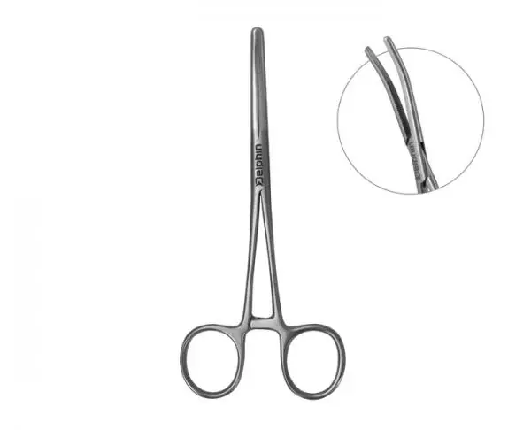 Gecertificeerd Delphin LUXO / hajlított csipesz-13cm