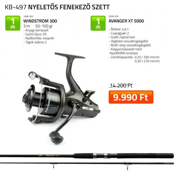NEVIS Nyeletős 300 cm pontyozó-süllőző szett Gecertificeerd