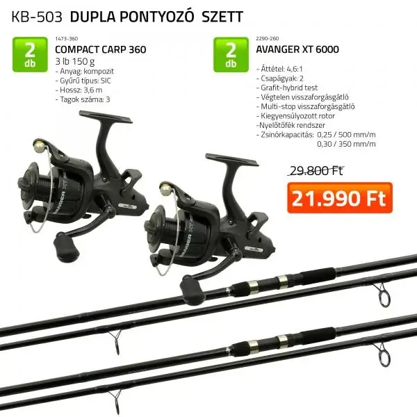 Speciale Aanbieding NEVIS Dupla 360 cm Pontyozó szett