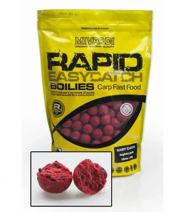 Mivardi Rapid Boilie Easy Catch - English Strawberry (eper) 20mm Etető Bojli Seizoensaanbieding