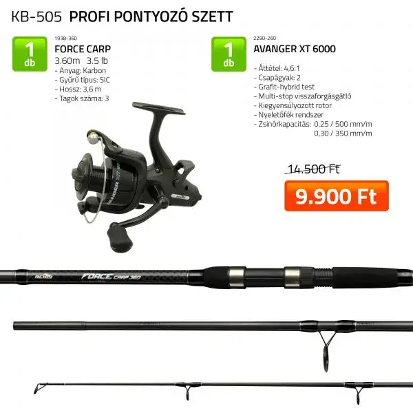 Voordeelprijs NEVIS Profi 360 cm 3,5lbs 3r Pontyozó szett