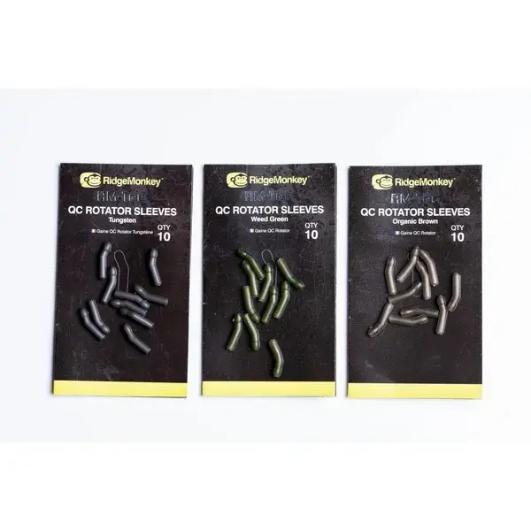 RIDGEMONKEY QUICK CHANGE ROTATOR SLEEVES - WEEDY GREEN GUMIHÜVELY 10DB Finale Uitverkoop
