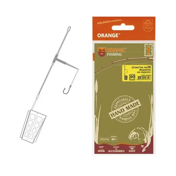 LIFE-ORANGE RIG & 039;& 039;FEEDER (ON LEADCORE)& 039;& 039;, (1 HOOK, 6), 50G FEEDER SZERELÉK Favoriet