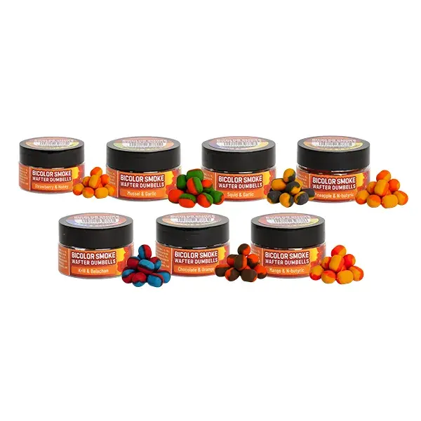 Finale Uitverkoop BENZAR MIX BICOLOR SMOKE DUMBELLS MANGÓ-VAJSAV 10*8MM PIROS-SÁRGA 30 ML WAFTERS