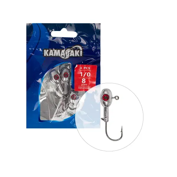 KAMASAKI RED SHOT JIG FEJ 8G 1/0 4DB/CSOMAG Actieprijs