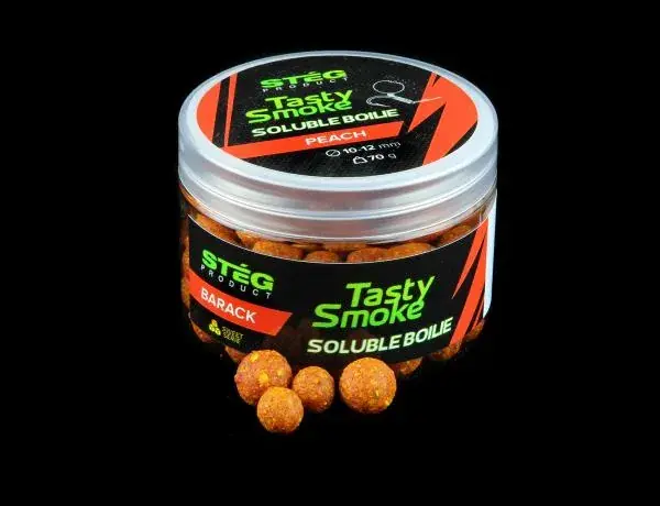 Beperkte Voorraad Stég Smoke Soluble Boilie 16-20mm Barack 70gr horog bojli