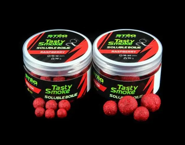 Stég Smoke Soluble Boilie 16-20mm Málna 70gr horog bojli Aanbieding