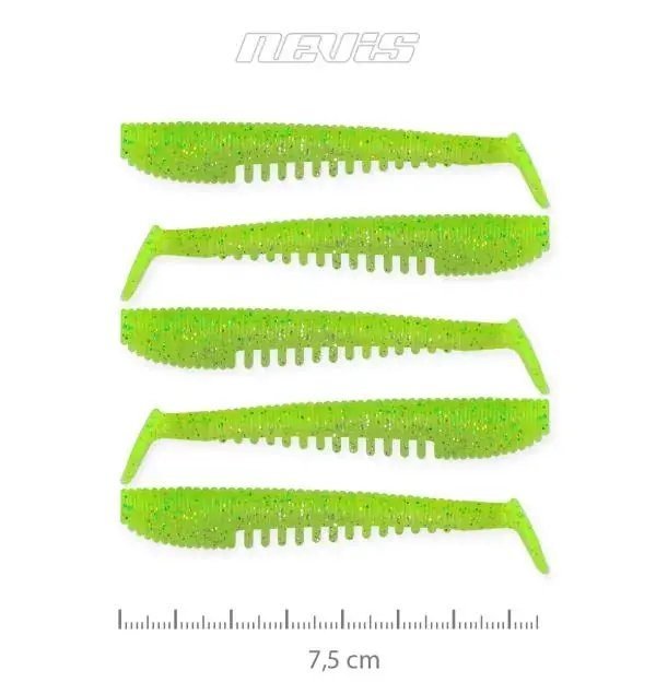 Gratis Retour Impulse Shad 7.5cm 5db/cs (neonzöld-csillám)