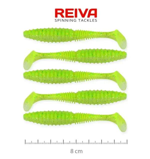 Beperkte Voorraad Zander Power Shad 8cm 5db/cs (neonzöld-csillám)