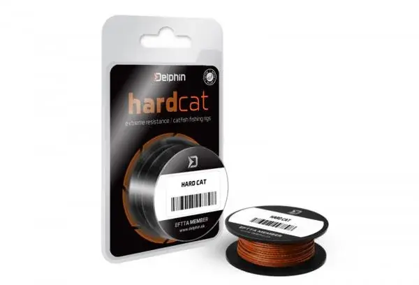 Delphin HARD CAT / vörösbarna-1,1mm 100kg 10m fonott előkezsinór Lage Kosten
