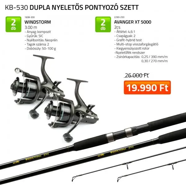 Aanbieding NEVIS Dupla nyeletős 300 cm pontyozó szett