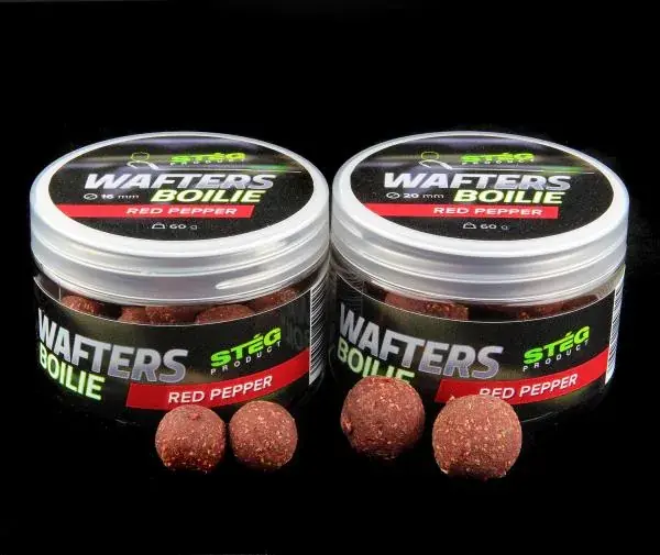 Goedkoop Stég Wafters Boilie 20mm RED PEPPER (bors-paprika-hal) 60g Wafter